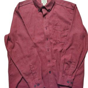L.L Bean MENS FLANNEL SHIRT RED BLACK PLAID L-REG